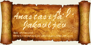Anastasija Jakovljev vizit kartica
